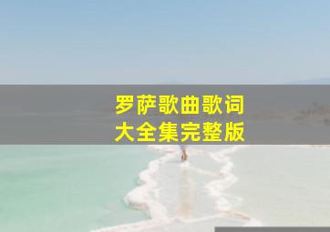 罗萨歌曲歌词大全集完整版