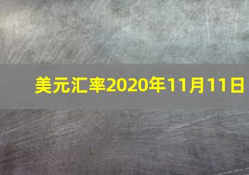 美元汇率2020年11月11日