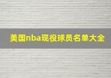 美国nba现役球员名单大全