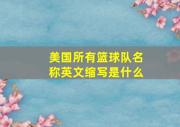 美国所有篮球队名称英文缩写是什么