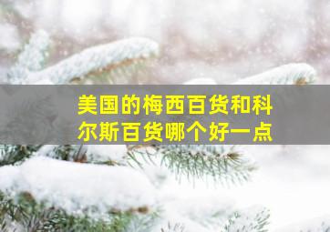 美国的梅西百货和科尔斯百货哪个好一点