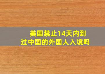 美国禁止14天内到过中国的外国人入境吗