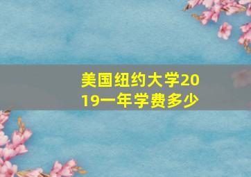 美国纽约大学2019一年学费多少