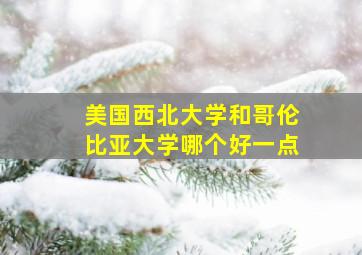 美国西北大学和哥伦比亚大学哪个好一点