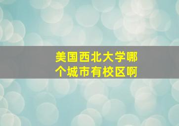 美国西北大学哪个城市有校区啊