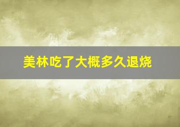 美林吃了大概多久退烧