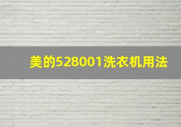 美的528001洗衣机用法