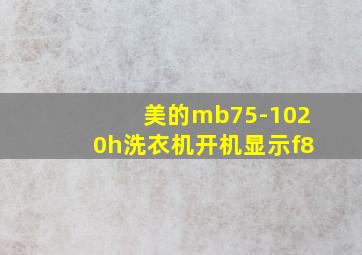 美的mb75-1020h洗衣机开机显示f8