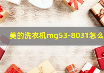 美的洗衣机mg53-8031怎么用