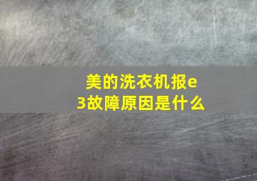 美的洗衣机报e3故障原因是什么