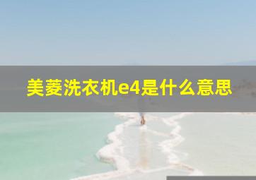 美菱洗衣机e4是什么意思