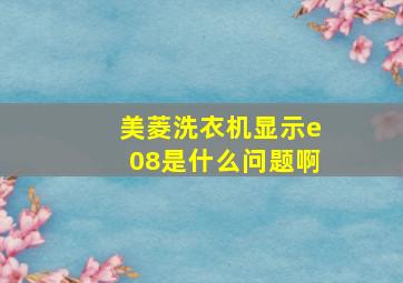 美菱洗衣机显示e08是什么问题啊