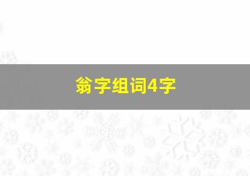 翁字组词4字