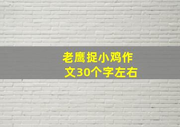 老鹰捉小鸡作文30个字左右