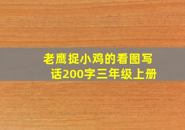 老鹰捉小鸡的看图写话200字三年级上册