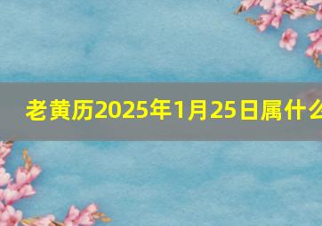 老黄历2025年1月25日属什么