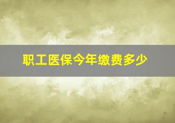 职工医保今年缴费多少