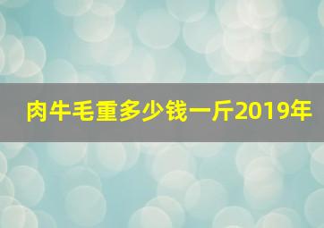 肉牛毛重多少钱一斤2019年