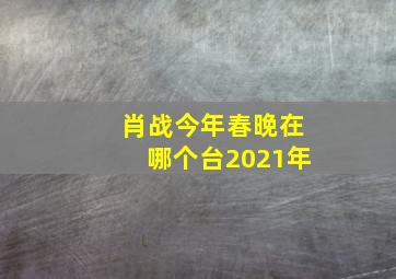 肖战今年春晚在哪个台2021年