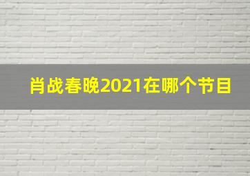 肖战春晚2021在哪个节目