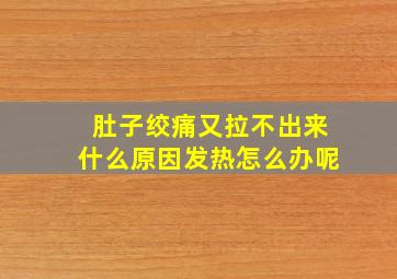 肚子绞痛又拉不出来什么原因发热怎么办呢