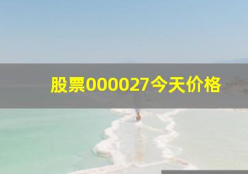 股票000027今天价格