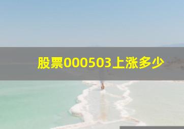 股票000503上涨多少