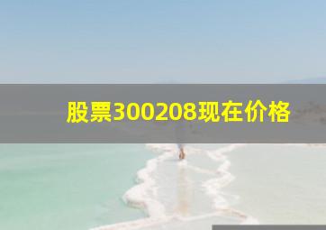 股票300208现在价格