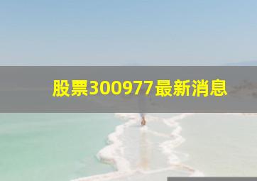 股票300977最新消息