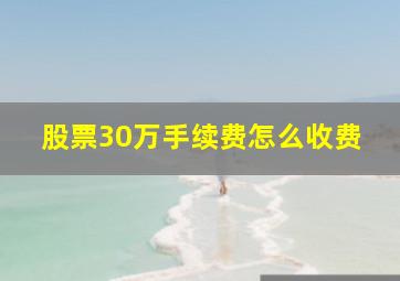 股票30万手续费怎么收费