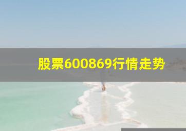 股票600869行情走势