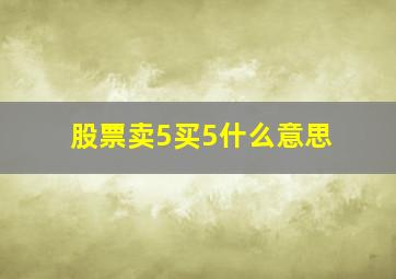 股票卖5买5什么意思