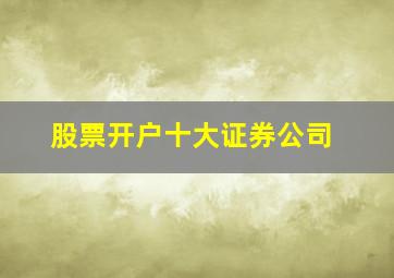 股票开户十大证券公司