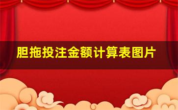 胆拖投注金额计算表图片