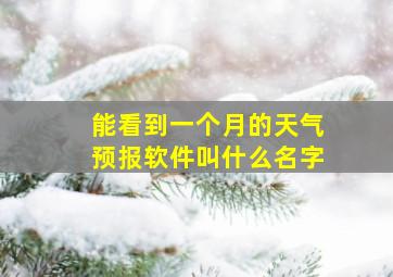 能看到一个月的天气预报软件叫什么名字