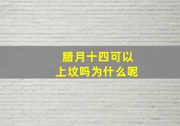 腊月十四可以上坟吗为什么呢