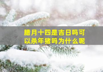 腊月十四是吉日吗可以杀年猪吗为什么呢