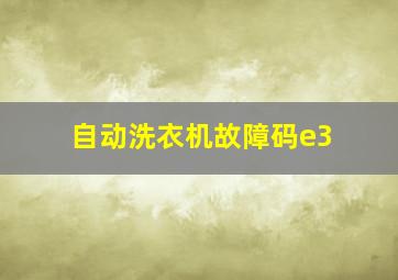 自动洗衣机故障码e3