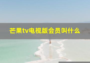 芒果tv电视版会员叫什么