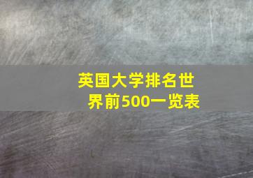 英国大学排名世界前500一览表