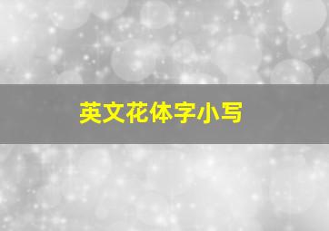 英文花体字小写