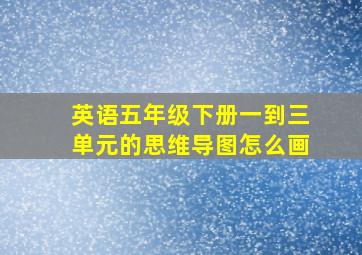 英语五年级下册一到三单元的思维导图怎么画