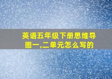 英语五年级下册思维导图一,二单元怎么写的