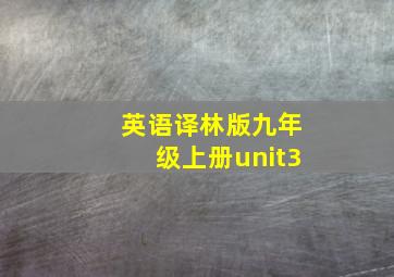 英语译林版九年级上册unit3