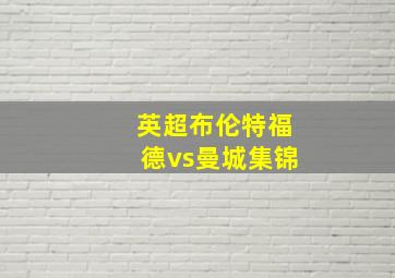 英超布伦特福德vs曼城集锦