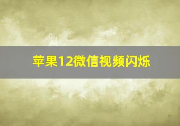 苹果12微信视频闪烁