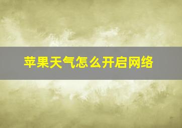 苹果天气怎么开启网络