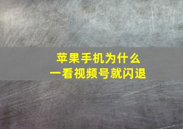 苹果手机为什么一看视频号就闪退