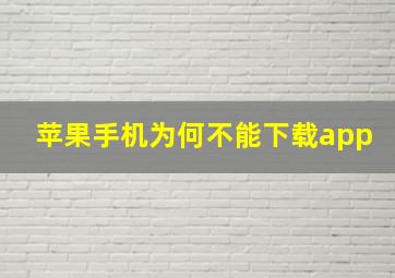 苹果手机为何不能下载app