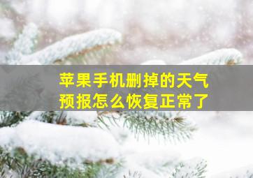 苹果手机删掉的天气预报怎么恢复正常了